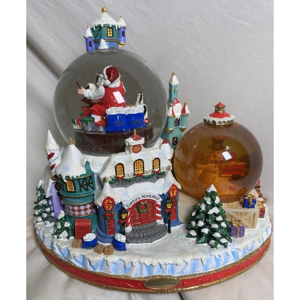Christopher Radko North Pole‎ Workshop Snowglobe Musical Blowing Snow w Box